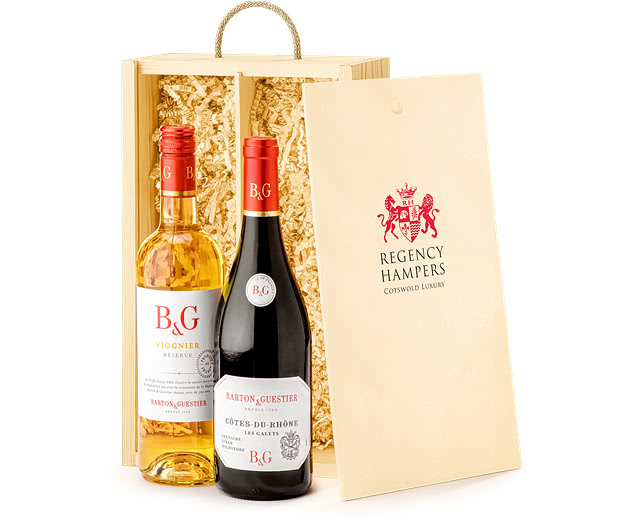 French Wine Duo Gift Box With Red & White Wine